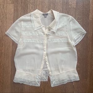 Ann Taylor petite button up top